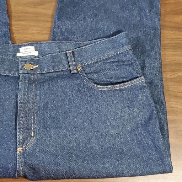 L.L. Bean Original Fit Straight Leg High Rise Jeans Dark Wash Women's Size 20P - Picture 5 of 13